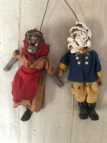 Vintage Collection of Punch and Judy Puppets Czechoslovakia