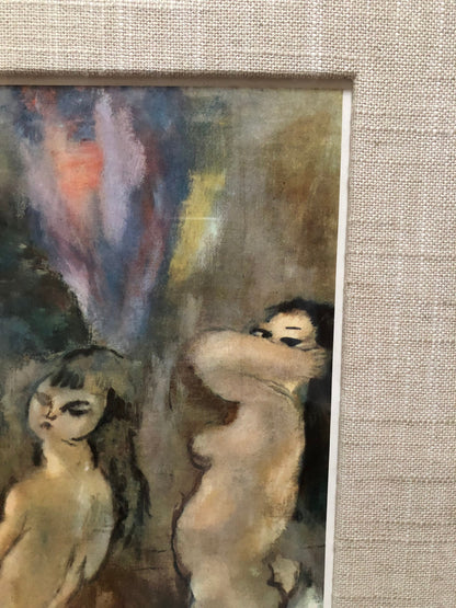 Vintage Jules Pascin Litho Three Nude Women "Nudes In a Landscape"