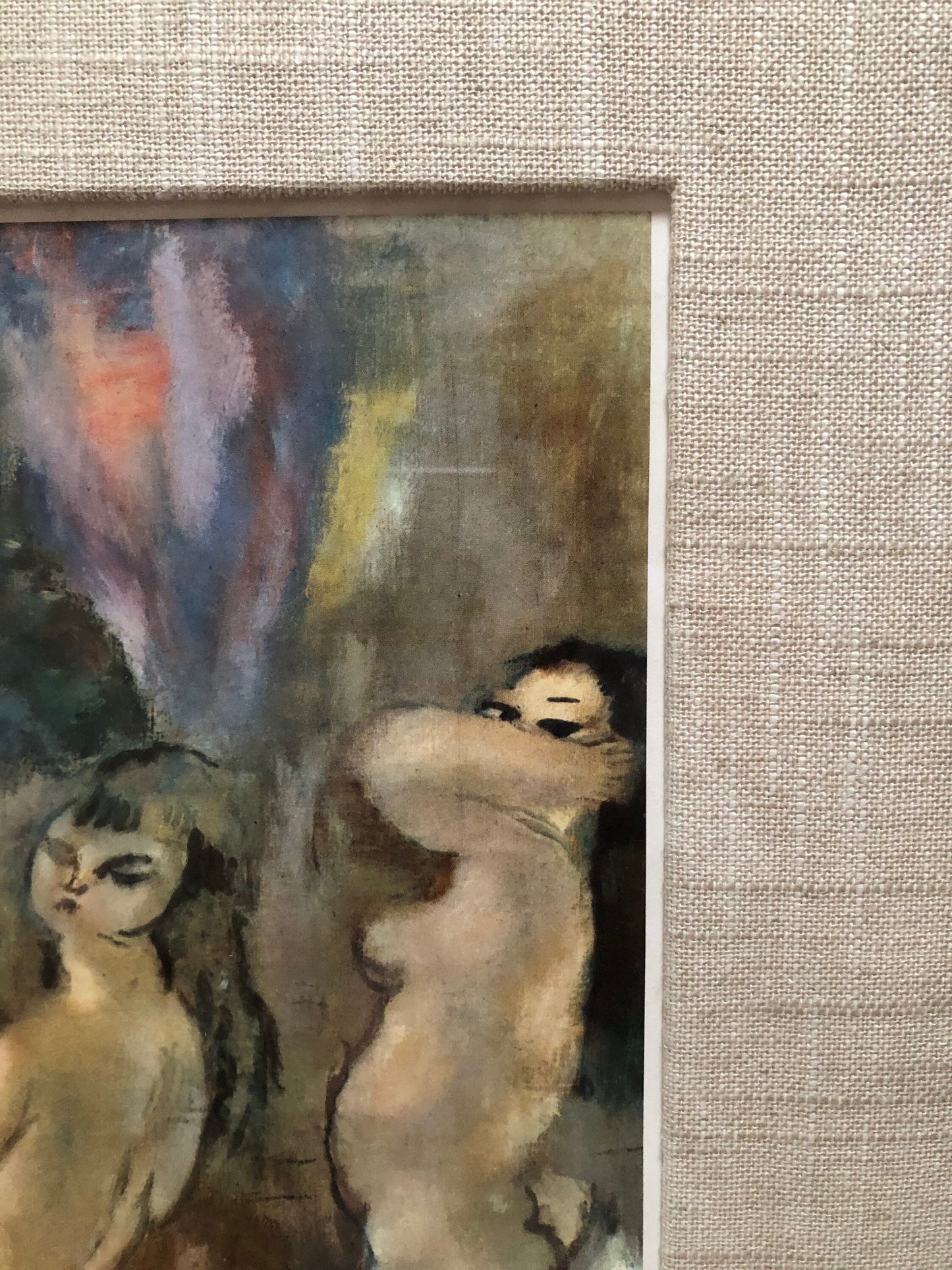 Vintage Jules Pascin Litho Three Nude Women "Nudes In a Landscape"