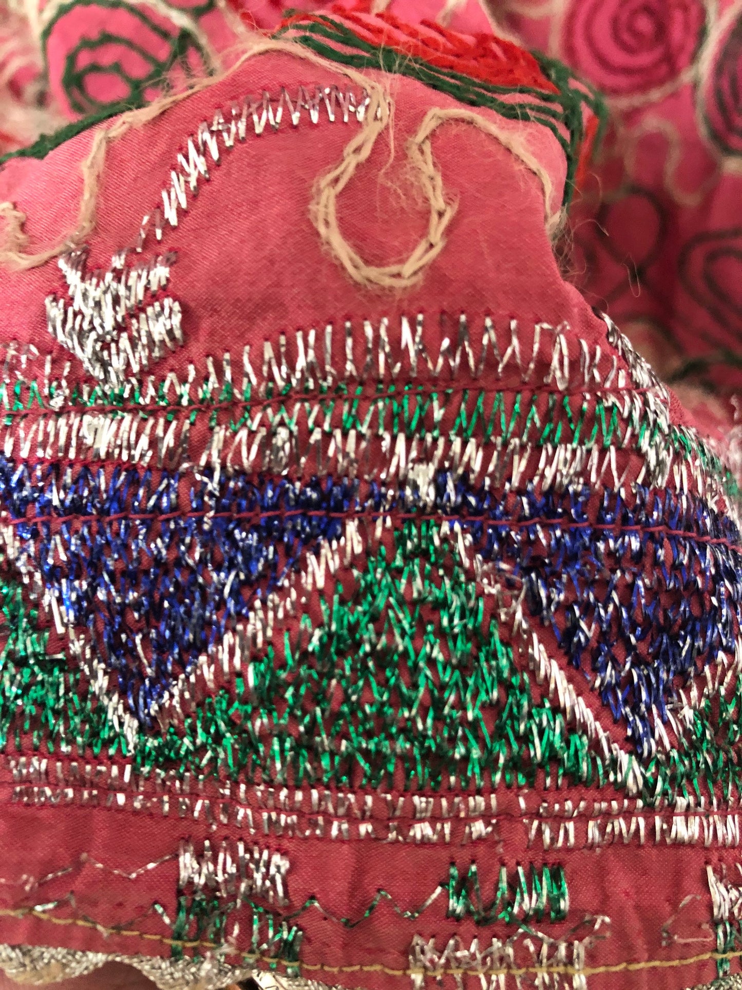 Vintage Afghani Kutchi Handmade Hand Embroidered Dress Wall Art