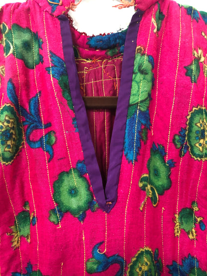 Vintage Afghan Kutchi Handmade Hand-embroidered Velvet Dress