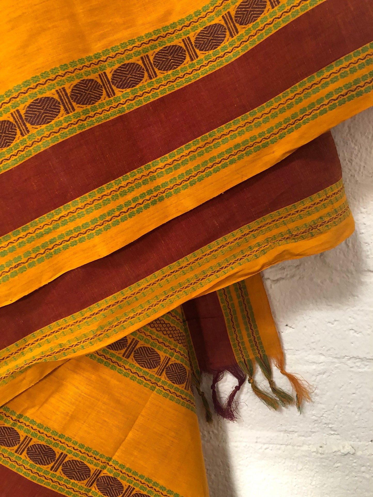 Vintage Cotton Purple Gold Handwoven Indian Saree