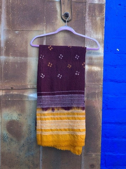 Vintage Wool Embroidered Indian Shawl