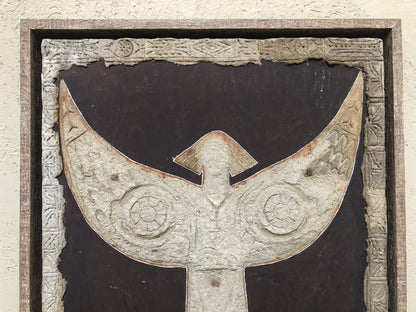Mid Century Mixed Media Plaster and Paper Mache Angel Art