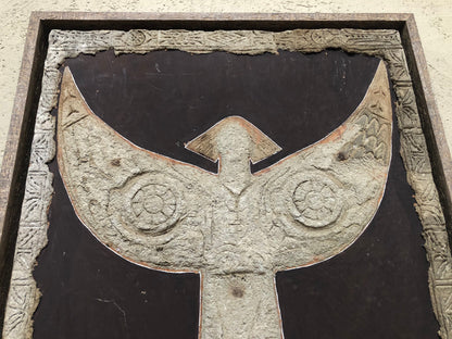 Mid Century Mixed Media Plaster and Paper Mache Angel Art