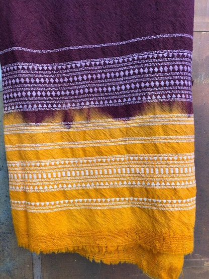 Vintage Wool Embroidered Indian Shawl