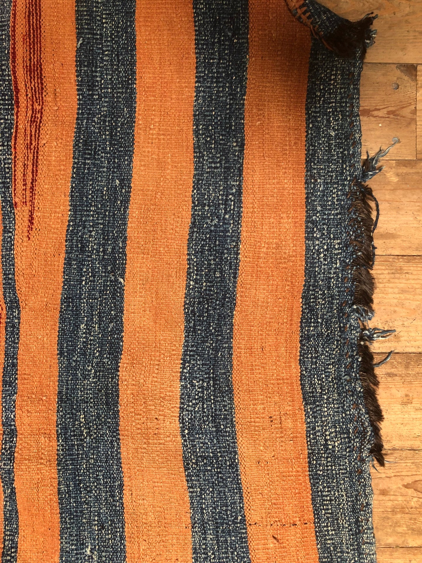 Vintage Area Rug from Uzbekistan Teal, Salmon, Maroon and Gold