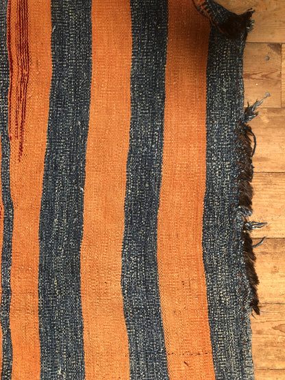 Vintage Area Rug from Uzbekistan Teal, Salmon, Maroon and Gold