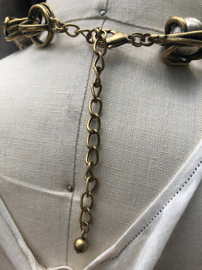 Vintage Brass and Silver Tone Necklace