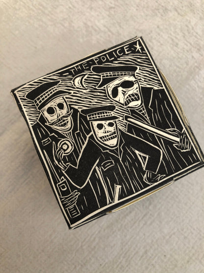 Cube Triangle Mexican Linocut by Joel Redon 1992
