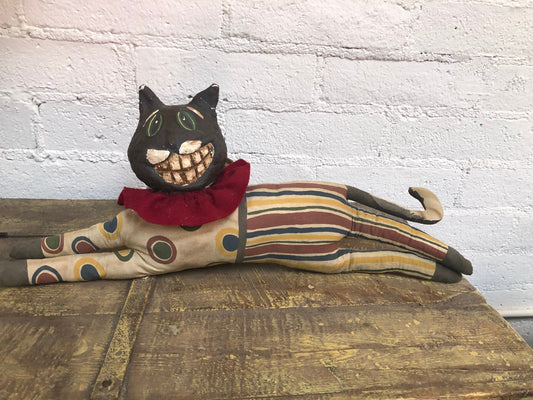 Vintage Handmade Folk Art Cheshire Cat