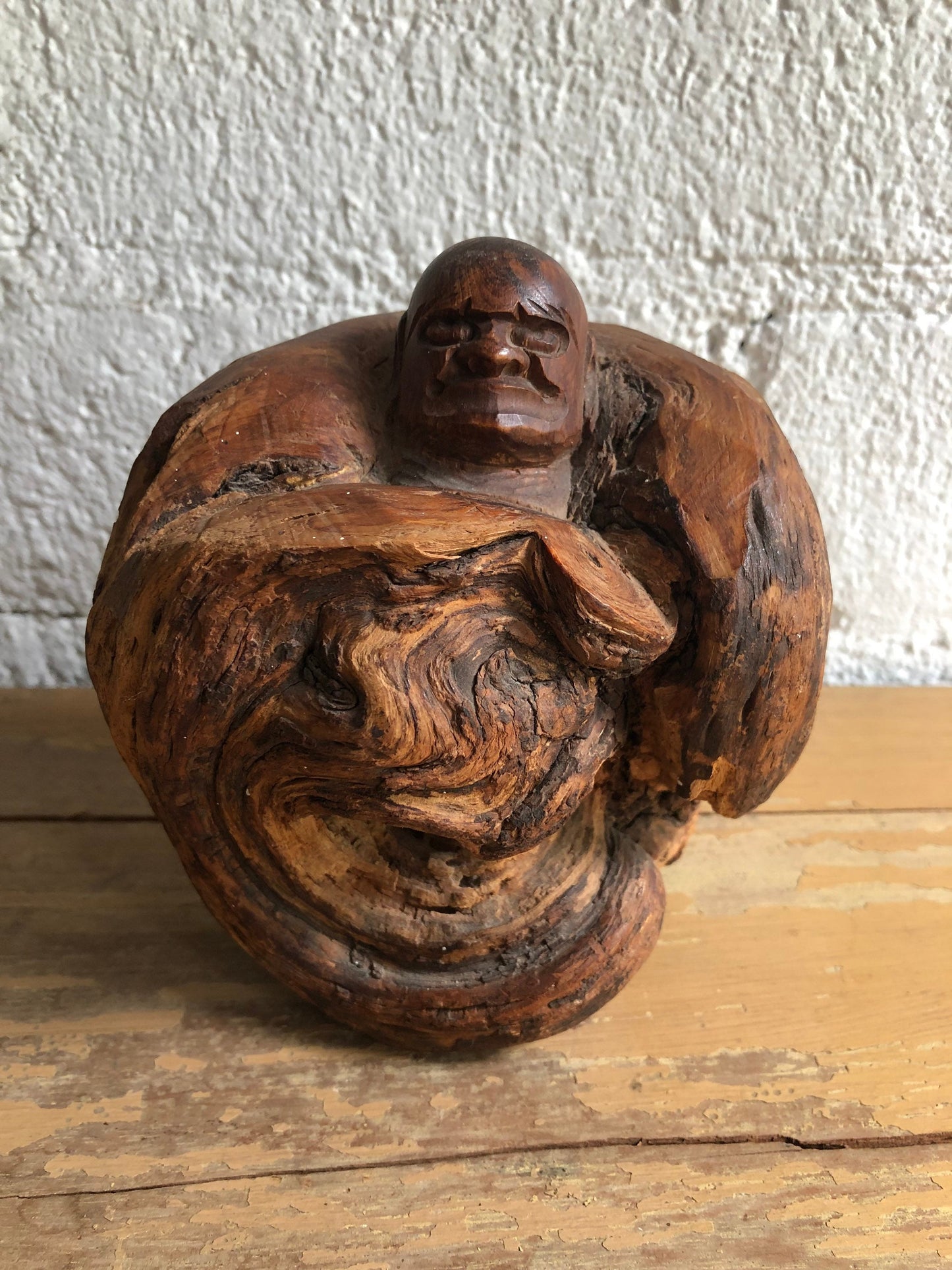 Wooden Handmade Hand Carved Sumo Man