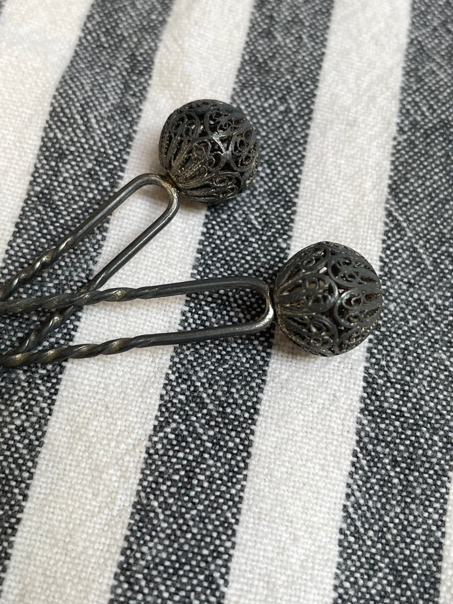 Vintage 1920s Silver Hair Pins
