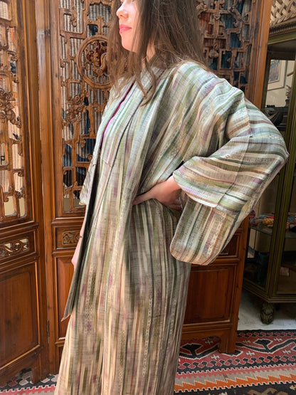 Vintage Multicolor Long Kimono