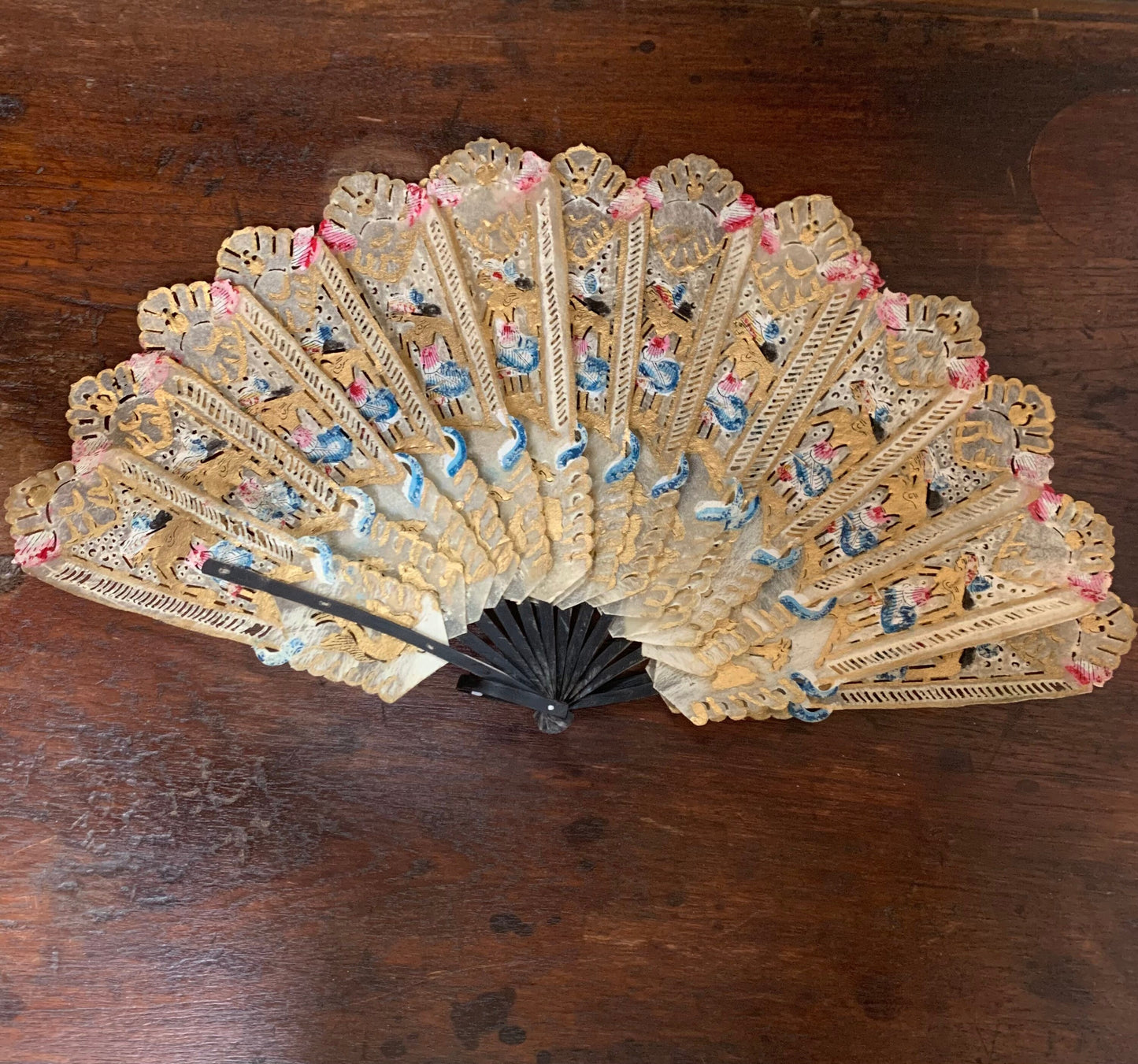 Vintage Leather Holding Hand Fan