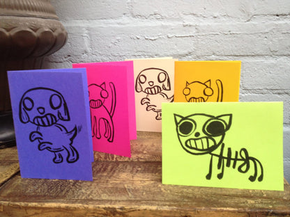Wacky Hand Made Cat & Dog Cards