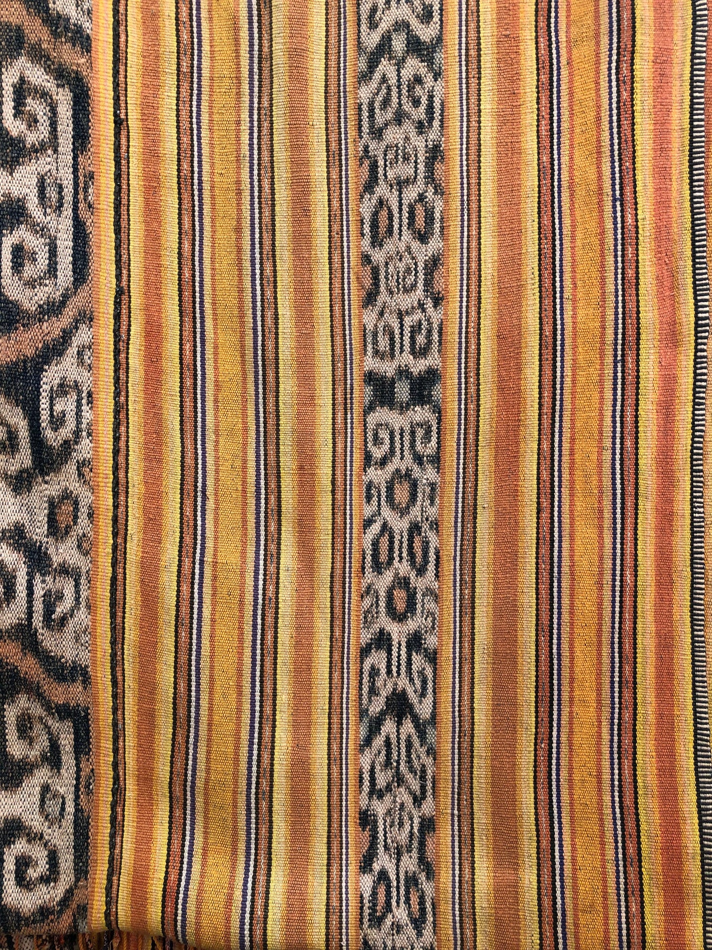 Vintage Handwoven Ikat Textile, Tablecloth, Shawl