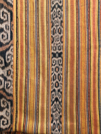 Vintage Handwoven Ikat Textile, Tablecloth, Shawl
