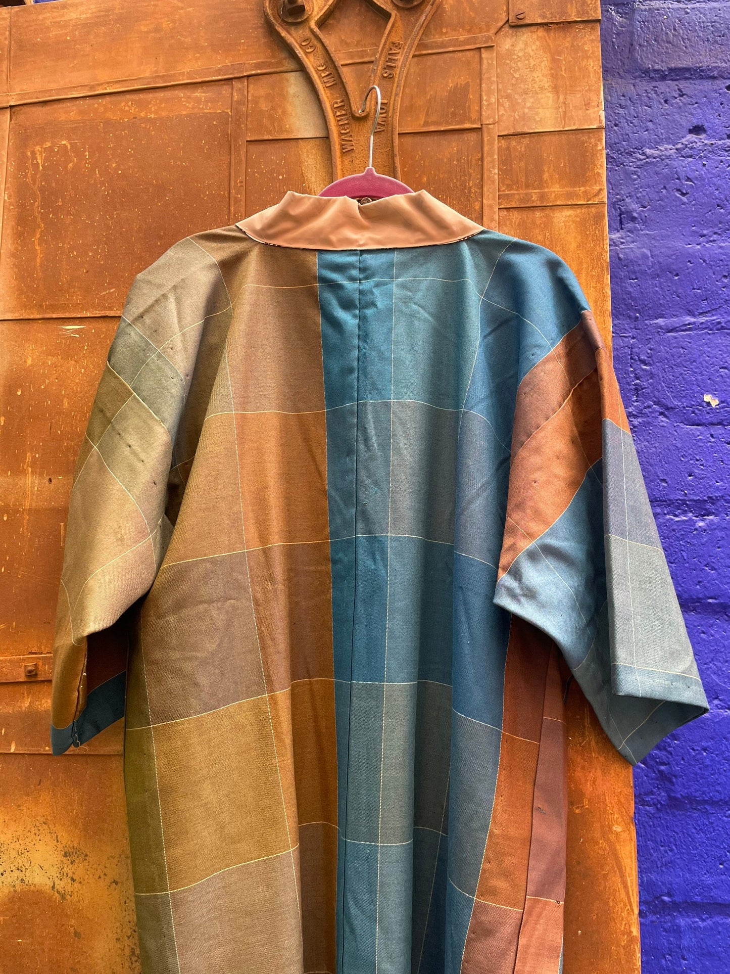 Earthy Handmade Unisex Kimono in Blue, Green and Brown