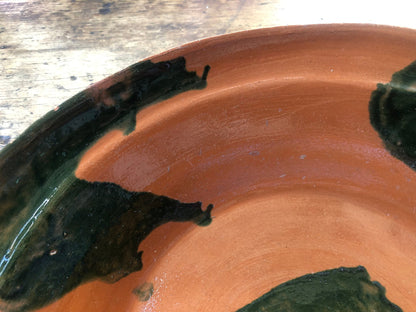 Vintage Traditional Mexican  Glazed Clay Bowl