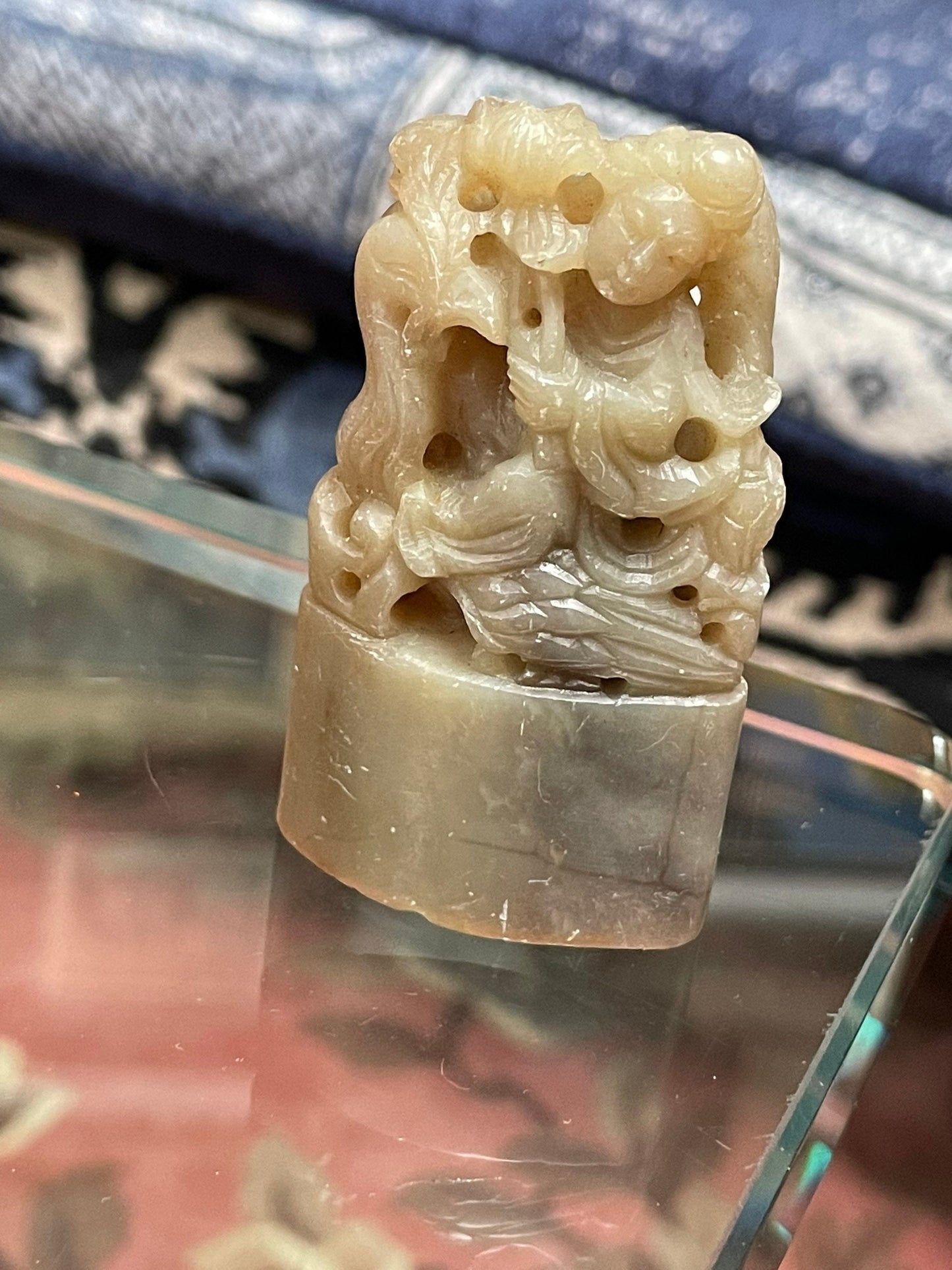 Hand Carved Antique Chinese Jade Seal Stamp
