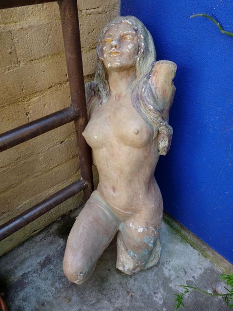 Vintage Female Nude Cement Garden Art