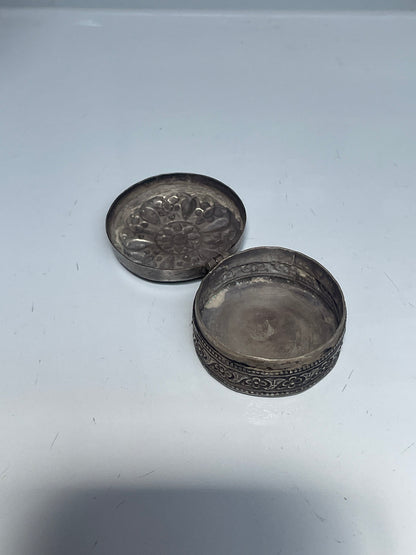 Vintage Indian Silver Pill Box