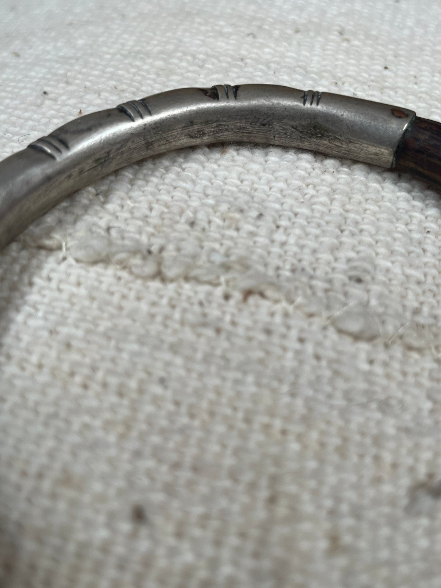 Vintage Chinese Silver and Bamboo Bangle
