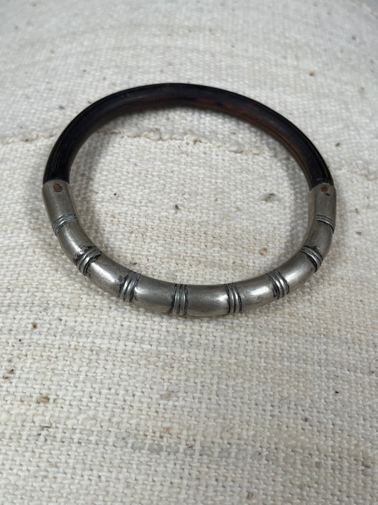 Vintage Chinese Silver and Bamboo Bangle