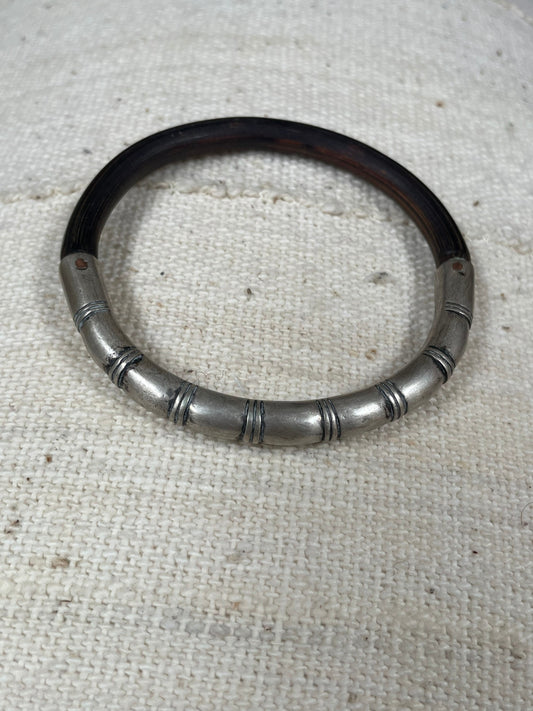 Vintage Chinese Silver and Bamboo Bangle