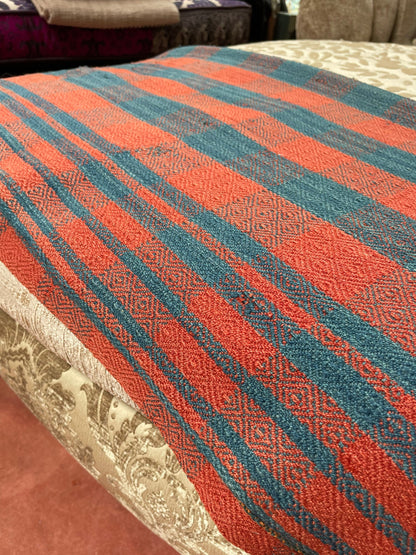 Vintage Americana Gingham Textile Throw