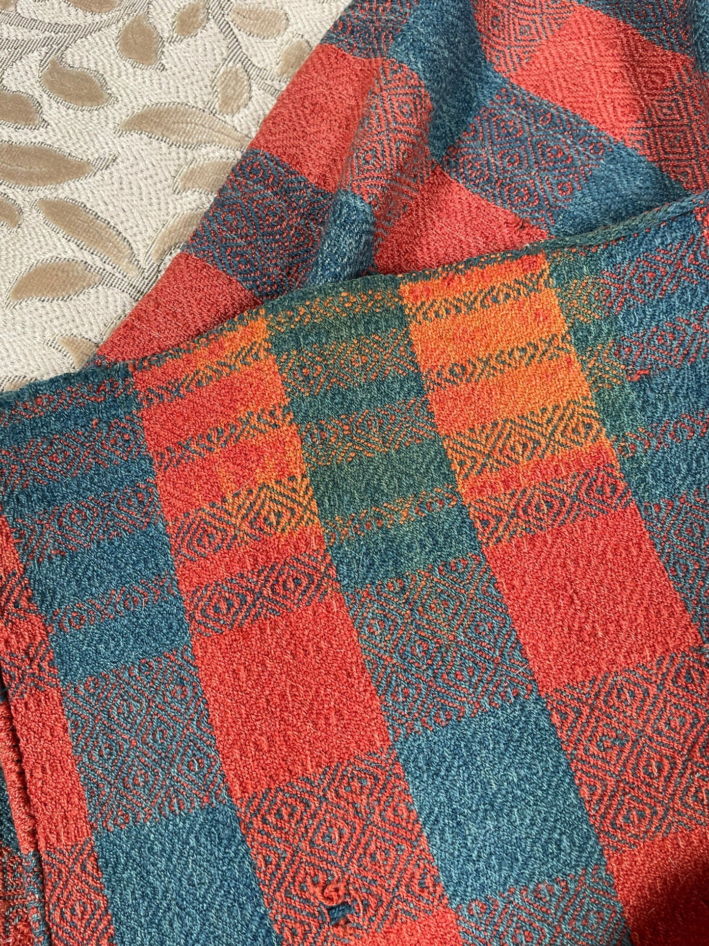 Vintage Americana Gingham Textile Throw