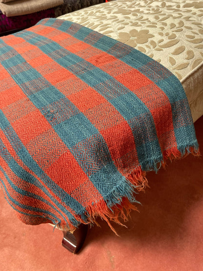 Vintage Americana Gingham Textile Throw