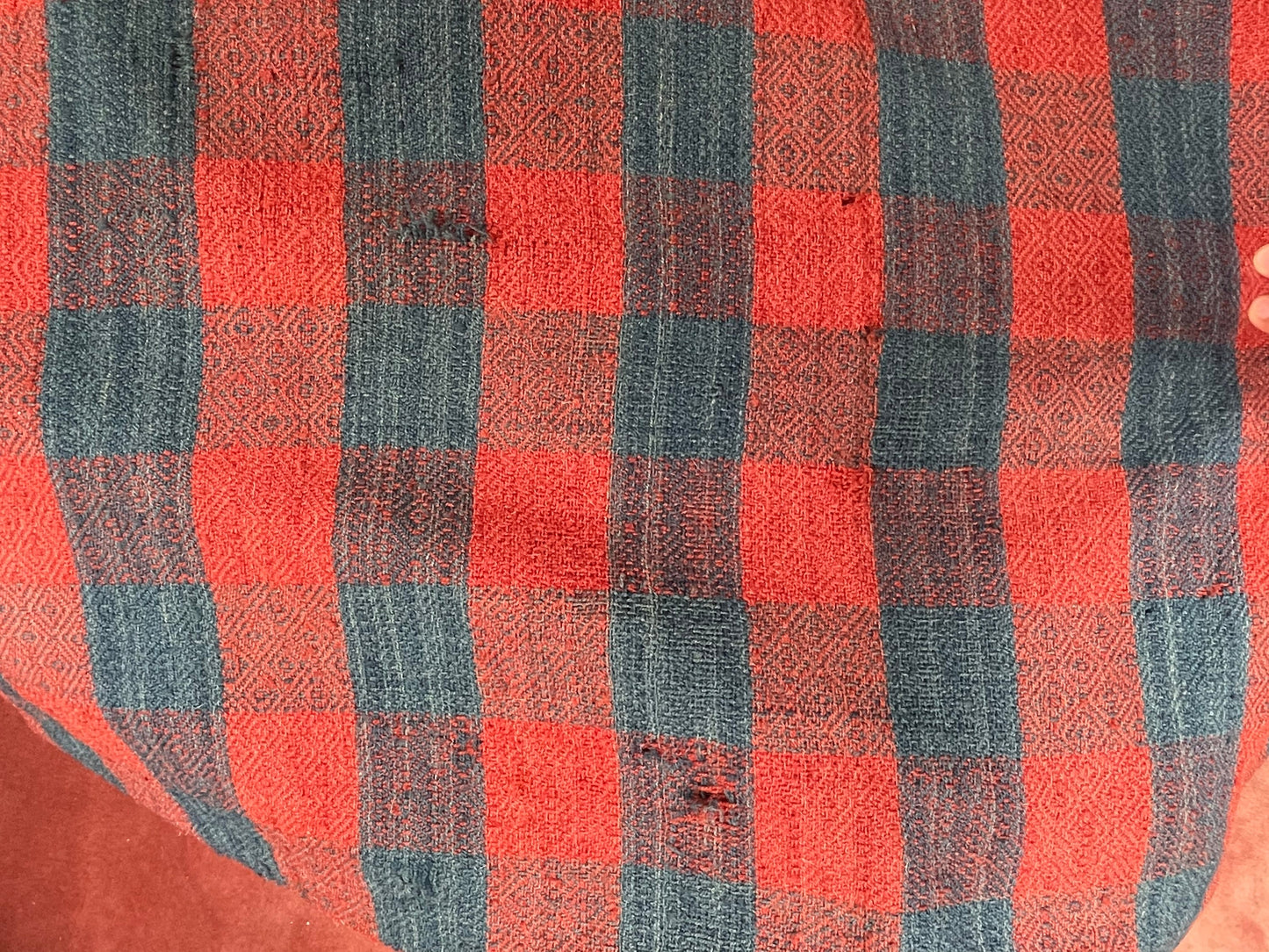 Vintage Americana Gingham Textile Throw