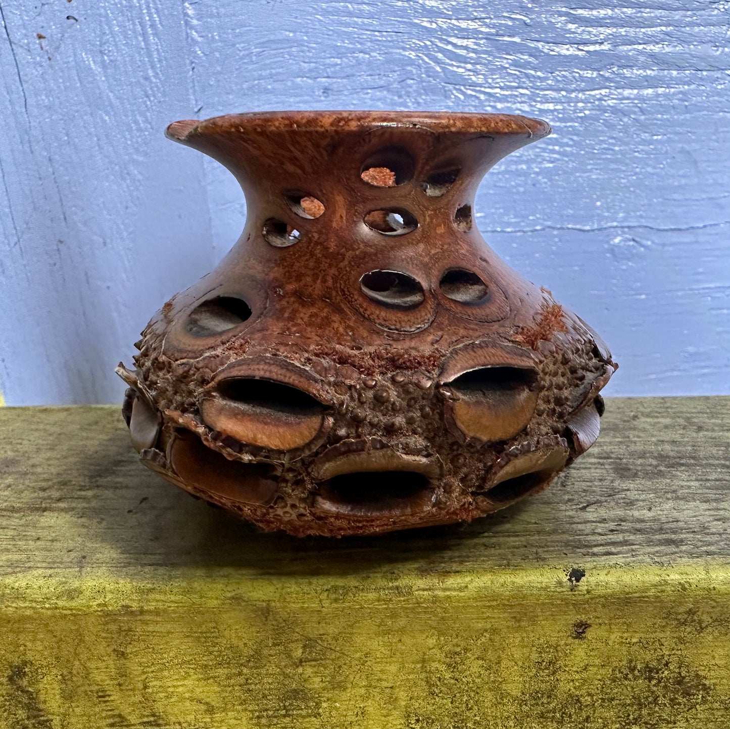 Vintage Organic Wood Small  Vase