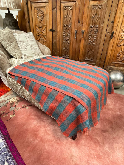 Vintage Americana Gingham Textile Throw
