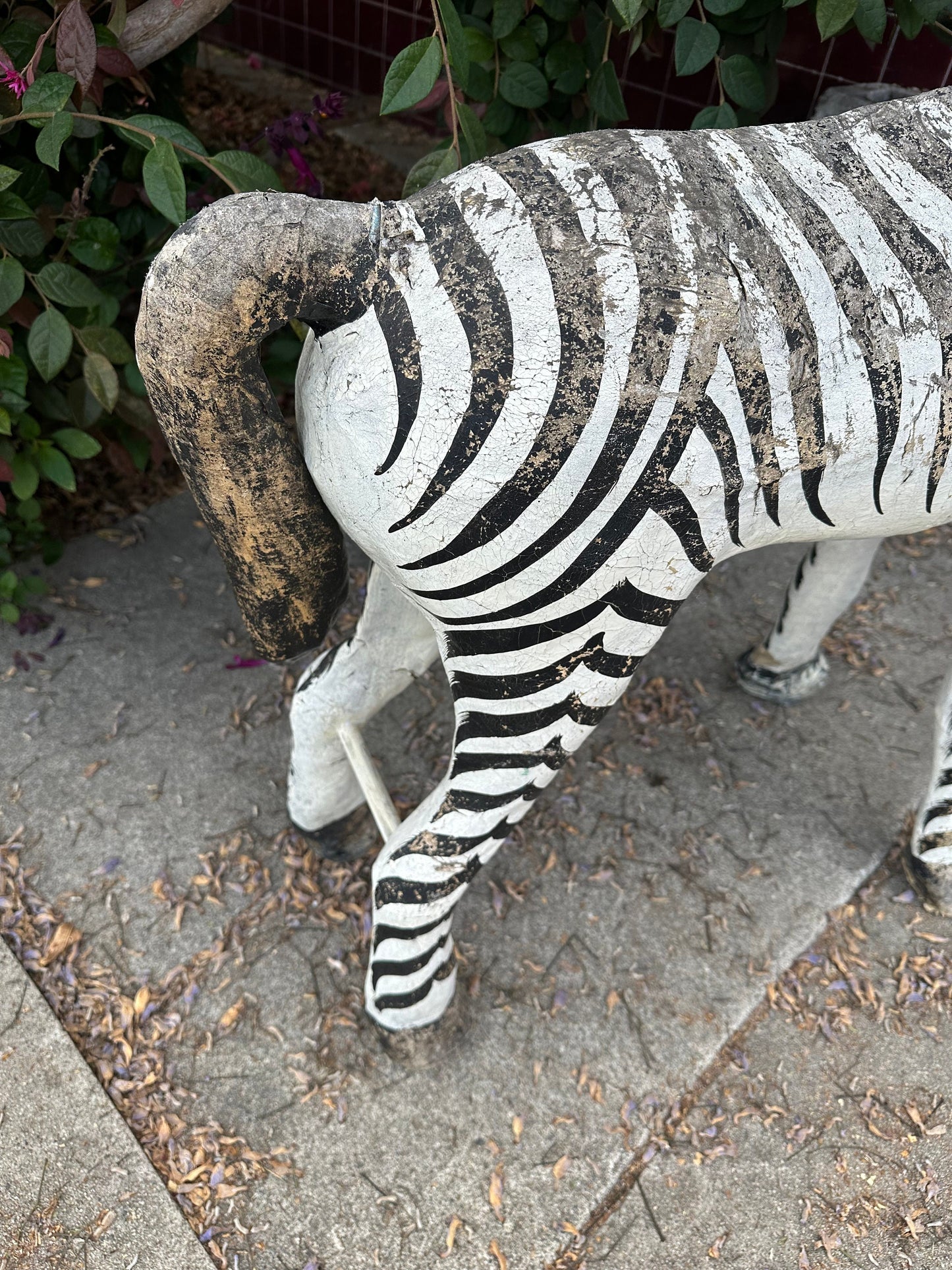 Vintage Paper Mache Hand Painted Zebra