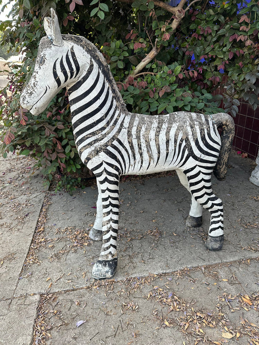 Vintage Paper Mache Hand Painted Zebra