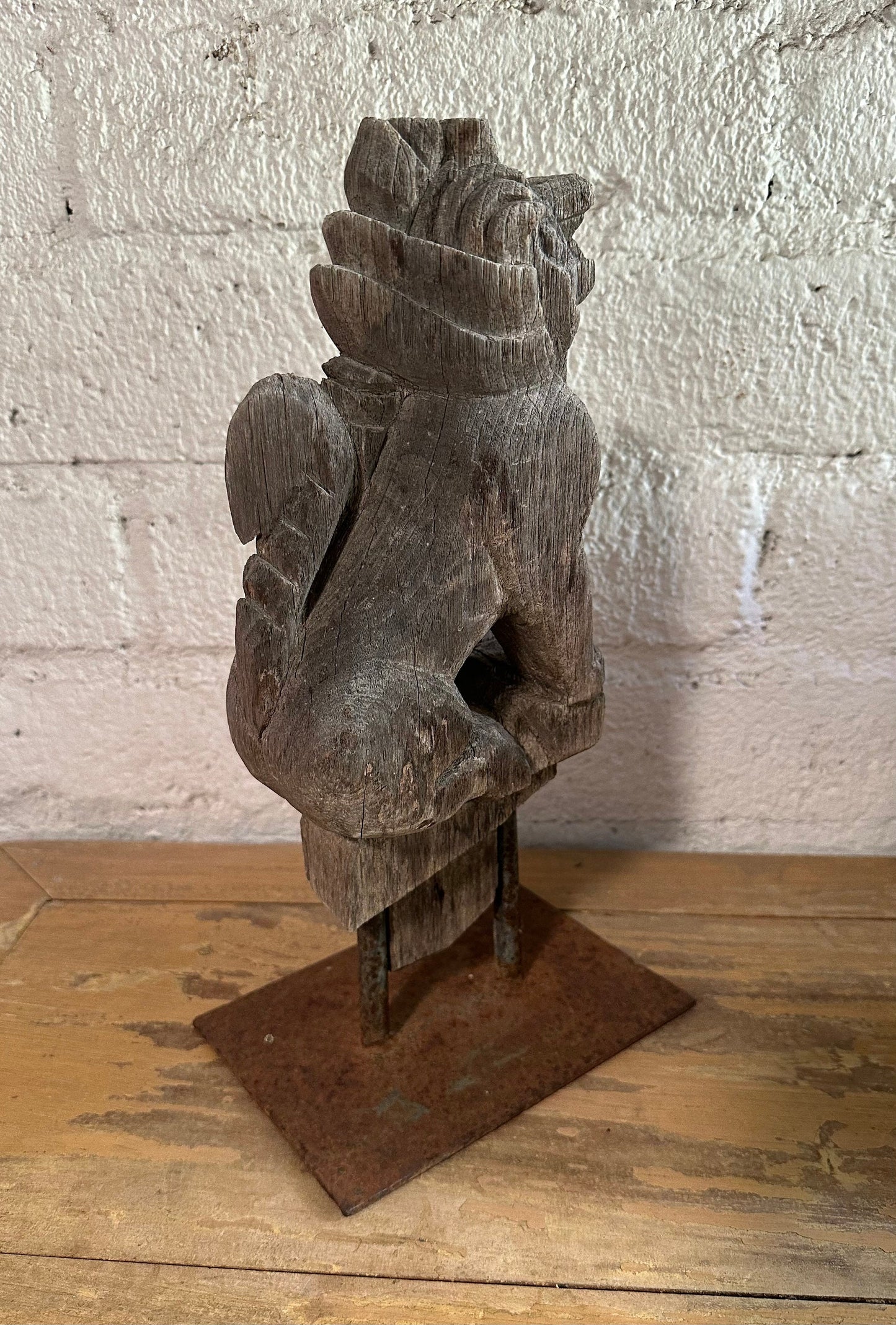 Antique Wood Asian Deity