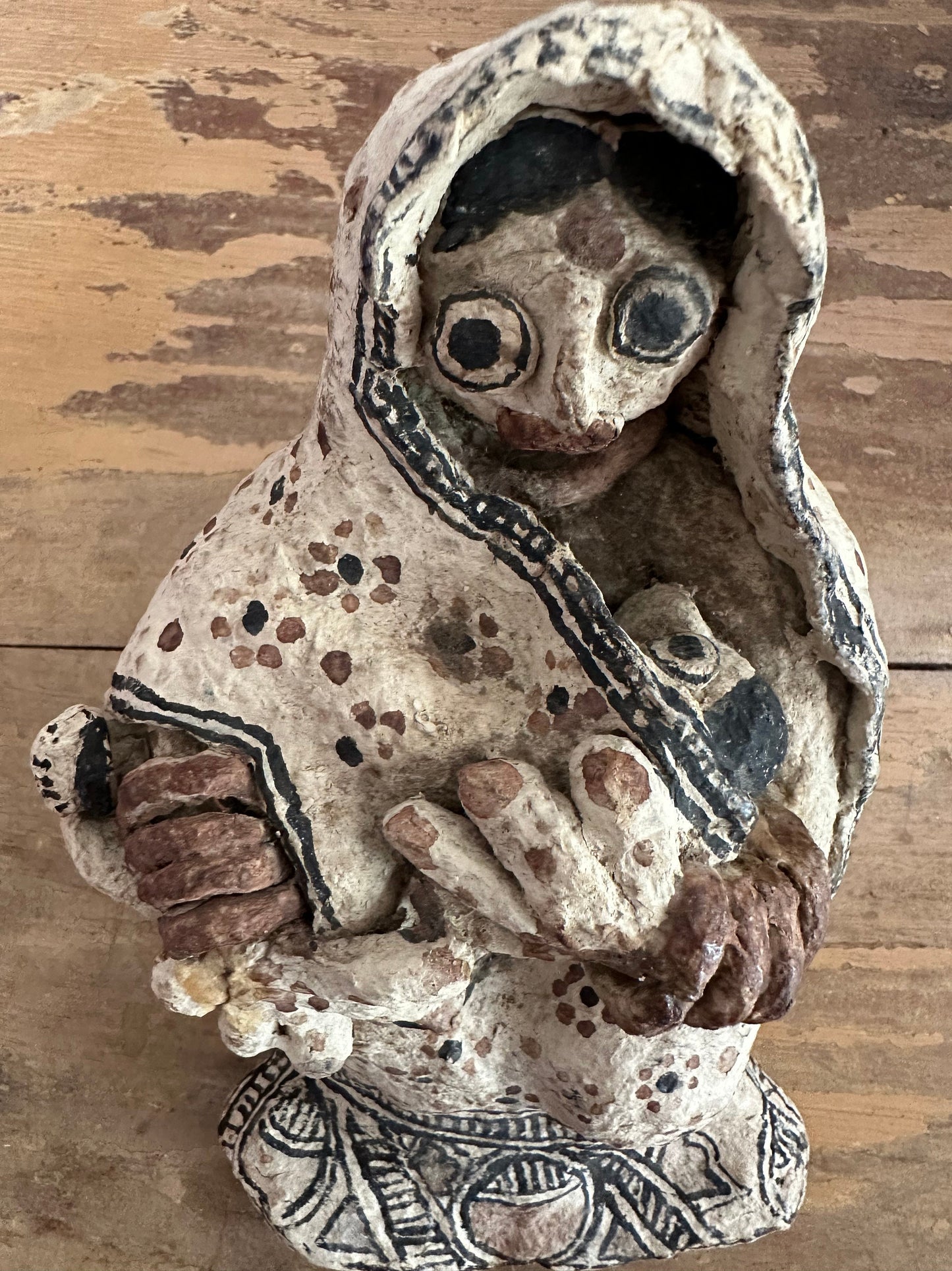 Vintage Paper Mache East Indian Mother and Baby
