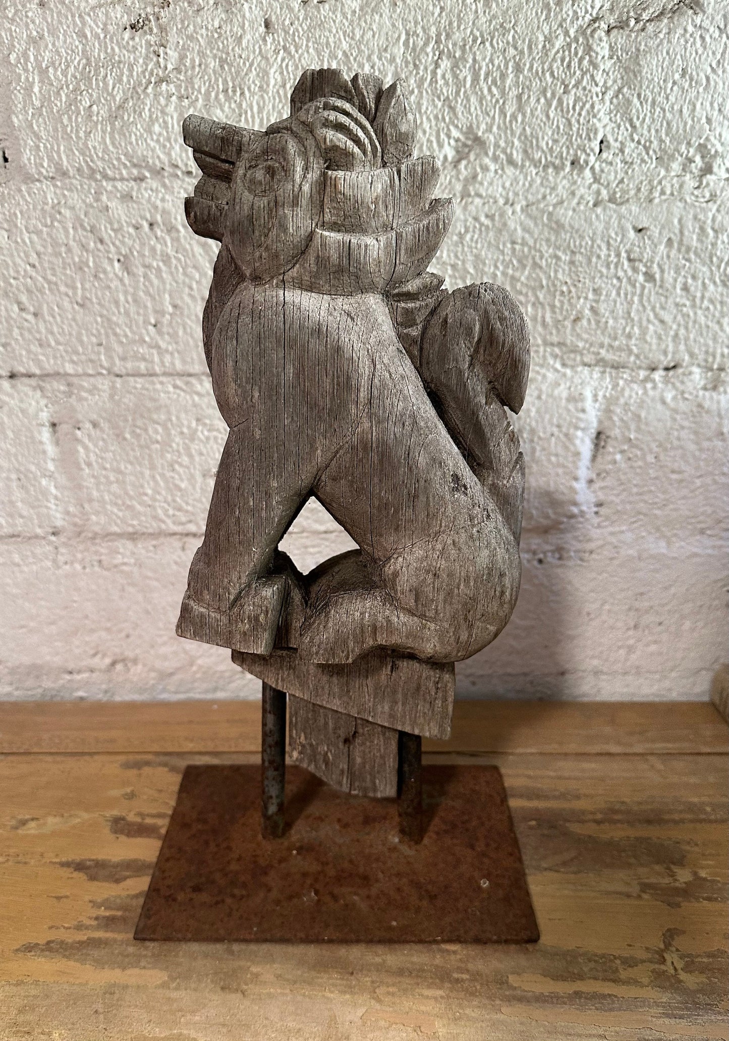 Antique Wood Asian Deity