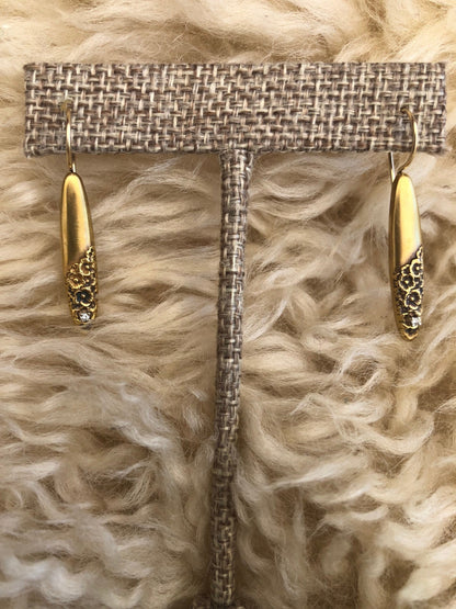 Antique Victorian Diamond Dangle 14k Gold Earrings