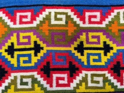 Vintage Mexican Handwoven Colorful Tapestry