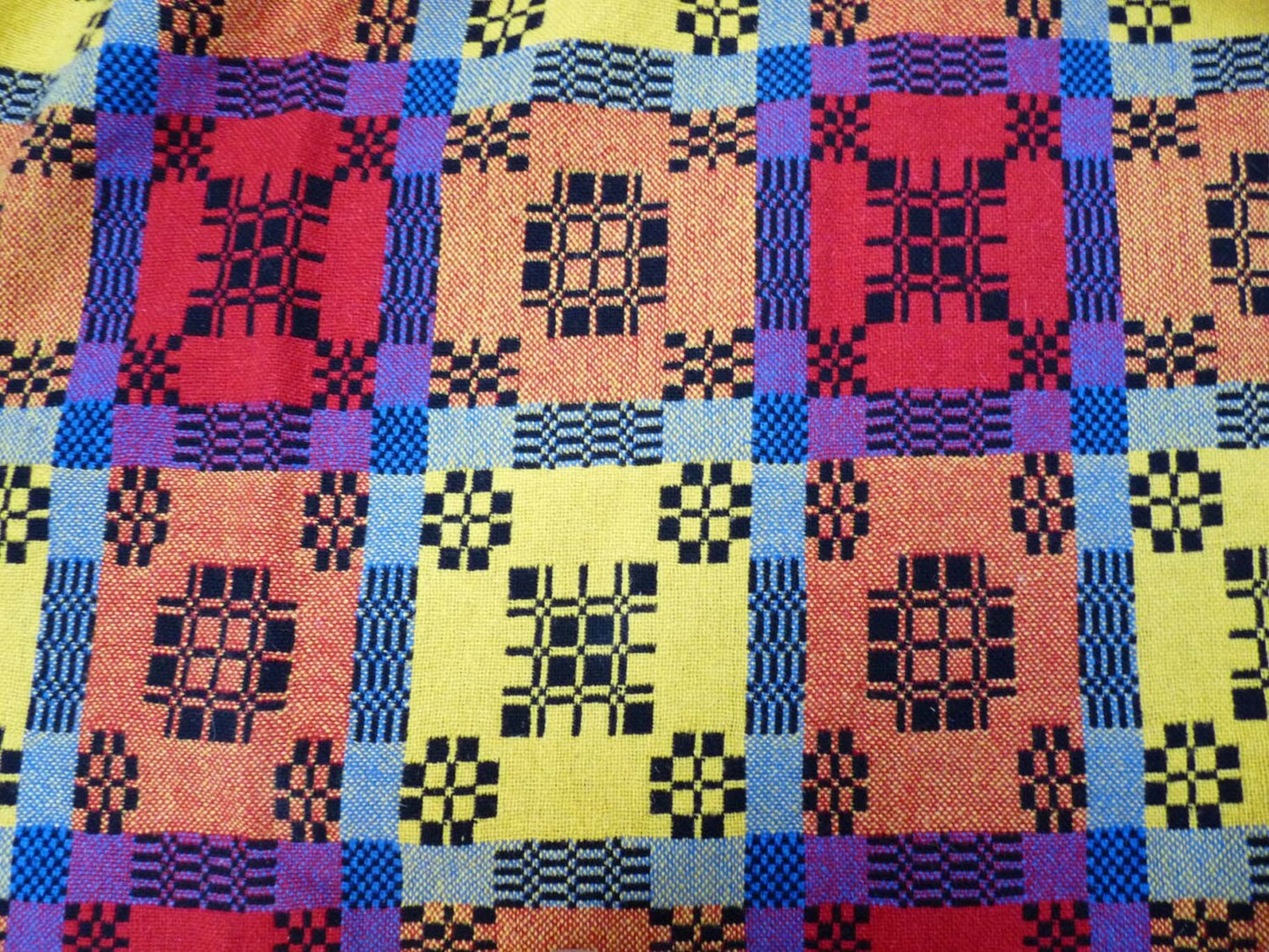 Holytex Black, Red, Yellow and Blue Wool Blanket from Wales