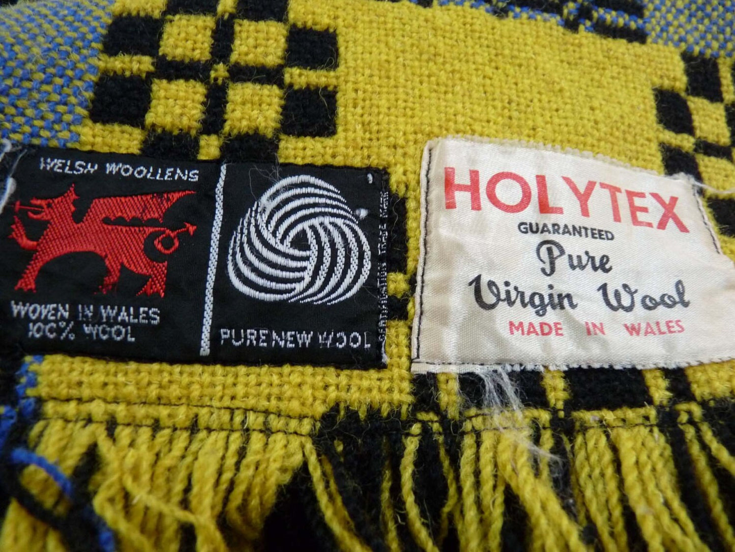 Holytex Black, Red, Yellow and Blue Wool Blanket from Wales