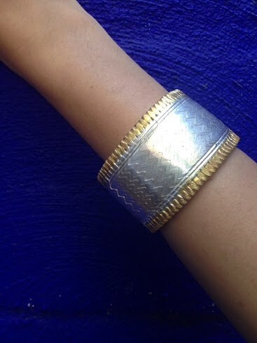 Silver & Gold Paunchi Arm Bracelet
