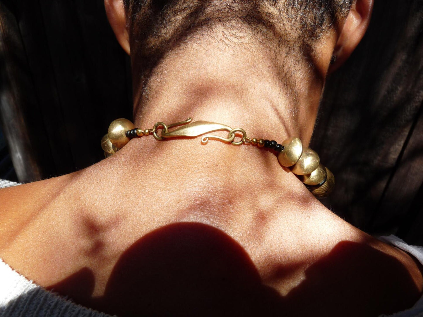 Quartz, Brass + Horn Necklace ~ Haute Couture