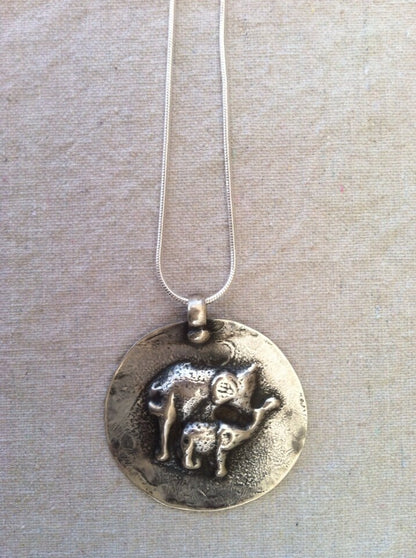 Vintage Indian Sterling Silver Necklace with Elephants