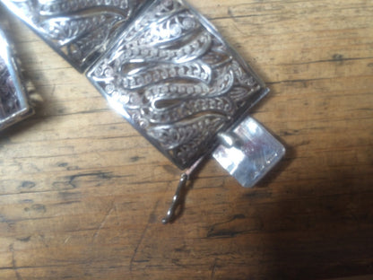 Vintage Sterling Silver Filigree Bracelet