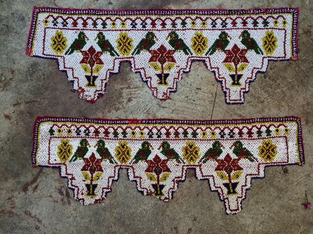 Vintage Kuchi Rabari Banjara Beaded Embroidery Wall Valance